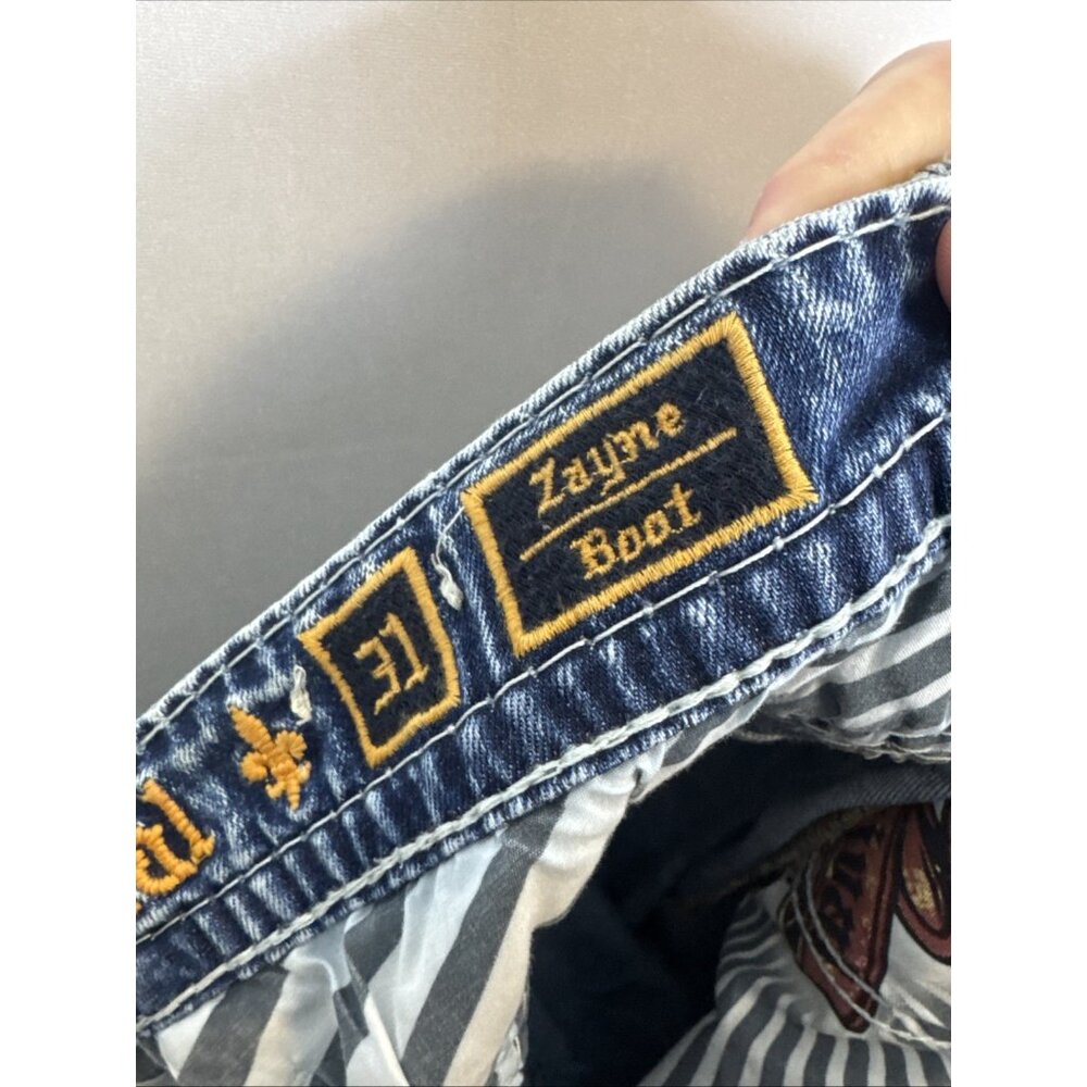Rock Revival Men's Blue Distressed Denim Jeans - Picture 8 of 10